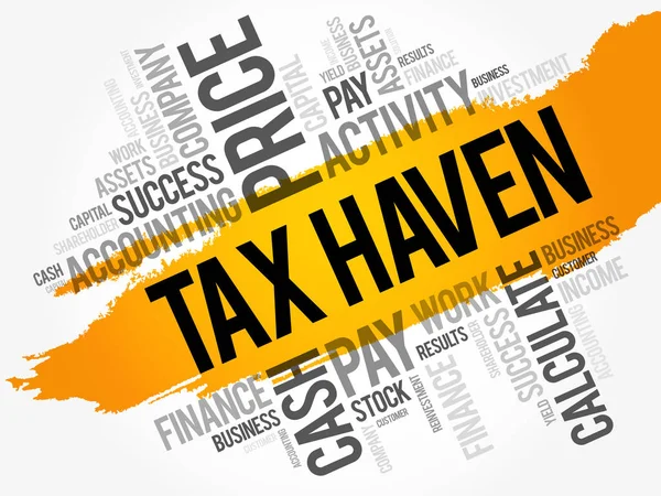 Tax Haven colagem palavra nuvem — Vetor de Stock