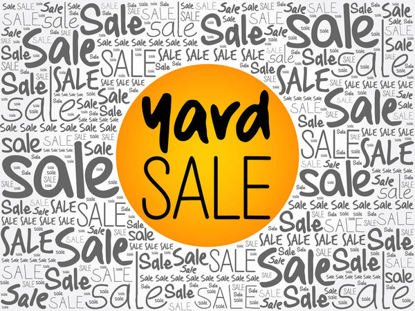 YARD SALE word cloud background