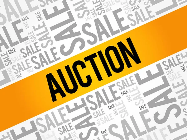 Aukciós szó felhő kollázs — Stock Vector