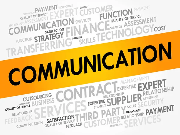 Palavras de comunicação cloud concept — Vetor de Stock