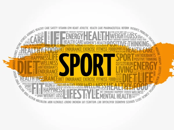 SPORT nuage de mots, fitness — Image vectorielle