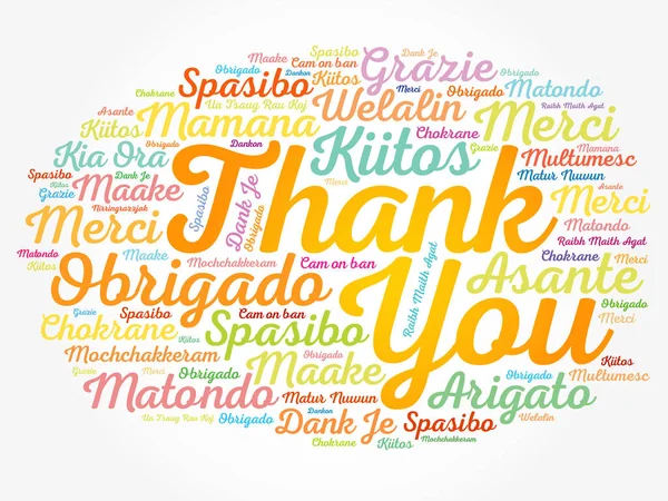 Thank You word cloud in different languages — Stock Vector