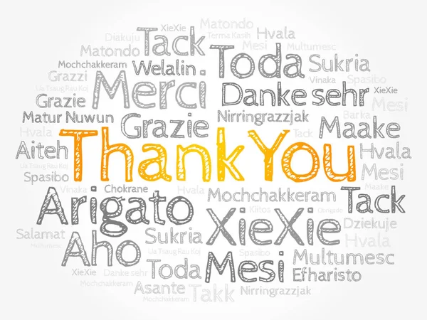 Thank You word cloud in different languages — Stock Vector