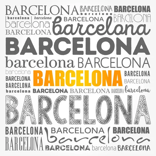 Barcelona fondo de pantalla palabra nube — Archivo Imágenes Vectoriales