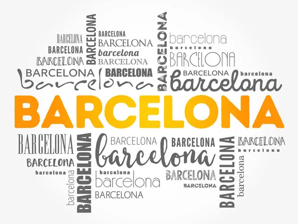 Barcelona fondo de pantalla palabra nube — Vector de stock