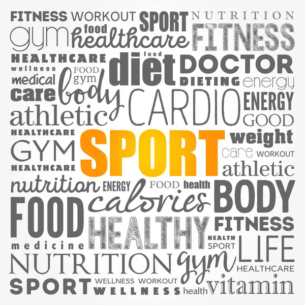 SPORT nuage de mots, fitness — Image vectorielle