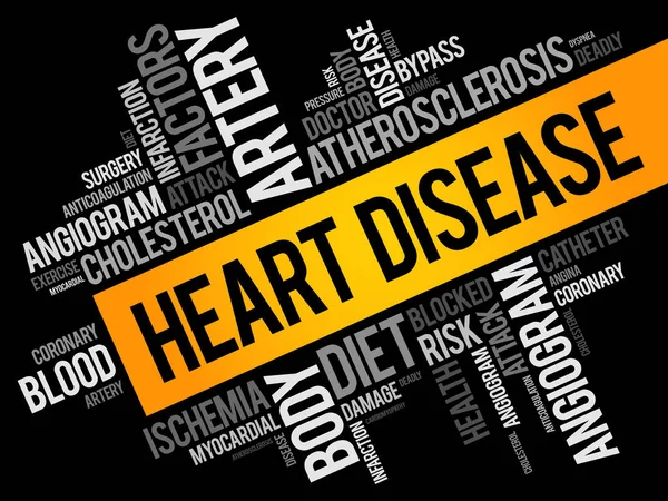 Boli cardiace cuvânt nor colaj — Vector de stoc