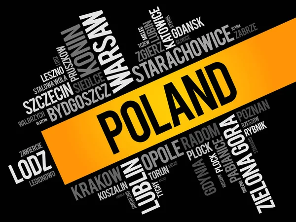 List of cities and towns in Poland — Stock Vector