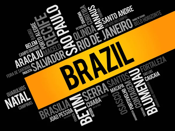 Lista de cidades em Brasil —  Vetores de Stock