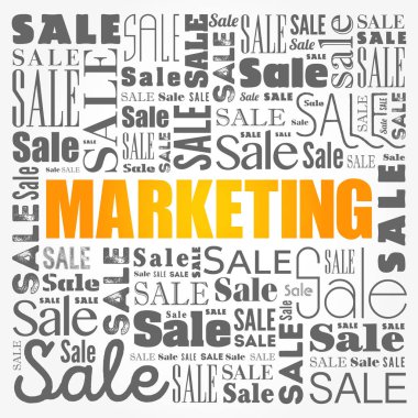 Pazarlama kelime bulutu kolaj