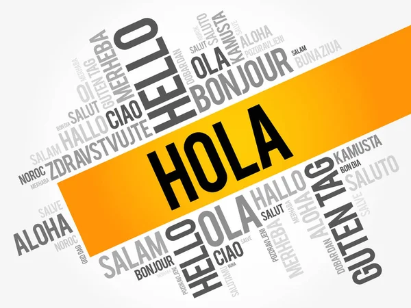 Hola (Salut en espagnol) nuage de mots — Image vectorielle