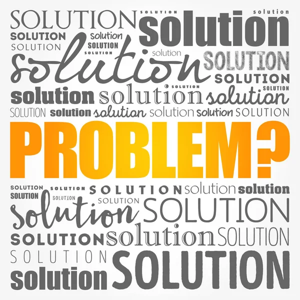 Problema e soluzione word cloud — Vettoriale Stock