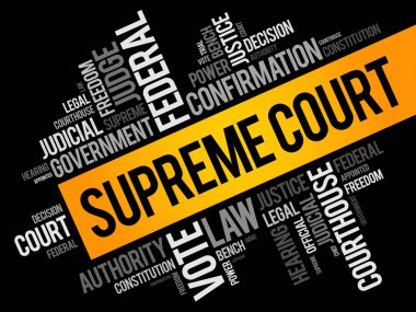 Supreme Court word cloud collage clipart