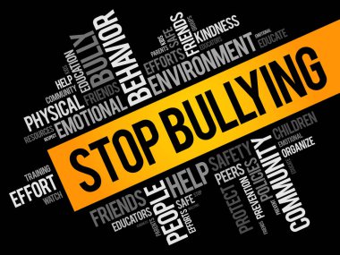 Bullying kelime bulutu kolaj durdurmak
