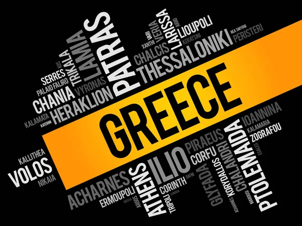 List of cities and towns in Greece — Stock Vector