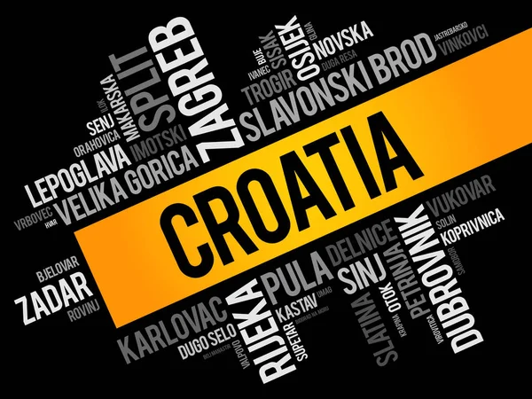 Lista de cidades em Croácia —  Vetores de Stock