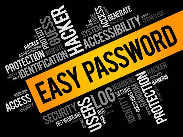 Easy Password 123456 word cloud — Stock Vector