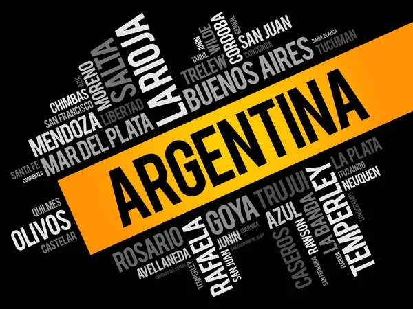 Liste des villes et villages de Argentine — Image vectorielle