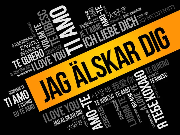 Jag alskar dig (Eu te amo em sueco ) —  Vetores de Stock