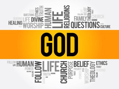 Tanrı'nın word bulut kolaj