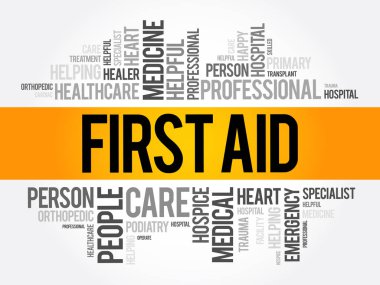 İlk yardım kelime bulutu kolaj