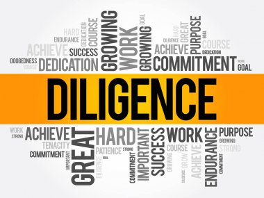Diligence word cloud collage clipart