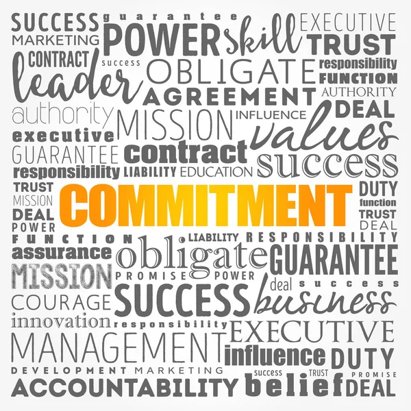 Commitment word cloud collage — Stock Vector