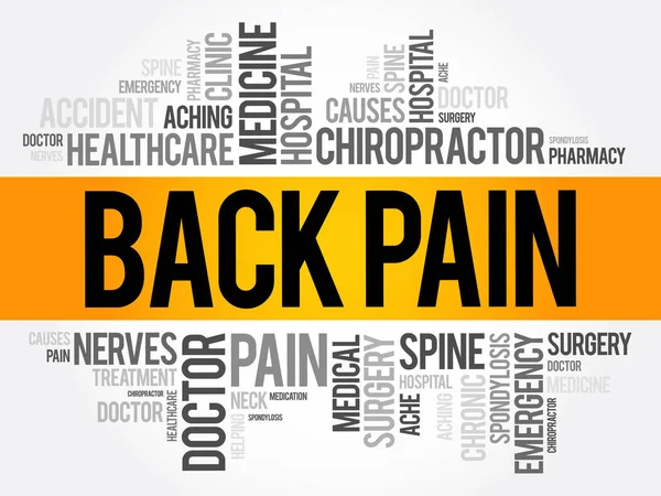 Back Pain word cloud collage — Stock Vector