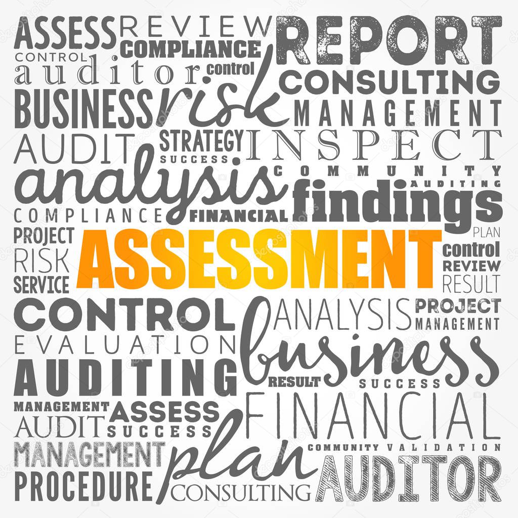 ASSESSMENT word cloud collage