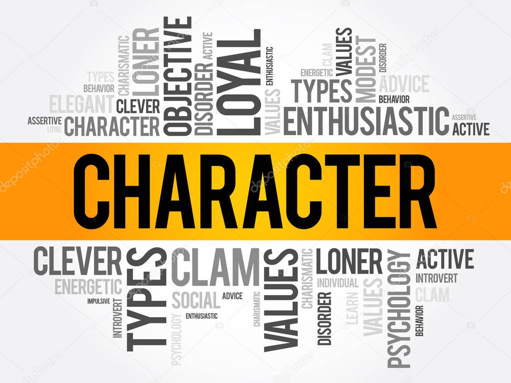 CHARACTER word cloud collage