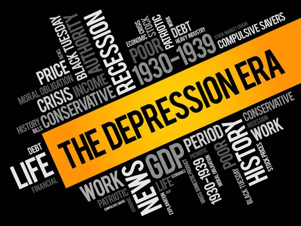 The Depression Era word cloud collage — Stock Vector