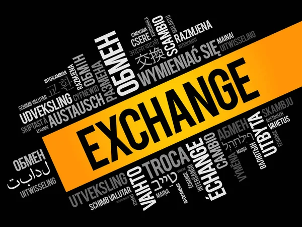 Exchange szó felhő fogalmát — Stock Vector
