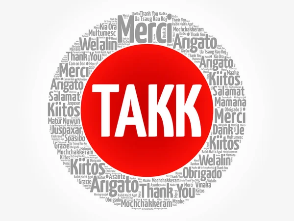 Takk (ευχαριστώ Ισλανδικά) σύννεφο του Word — Διανυσματικό Αρχείο