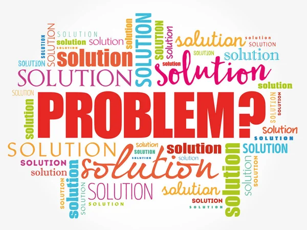 Problem and solution word cloud collage — Stock Vector