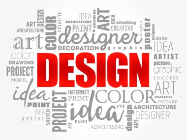 Tasarım kelime bulutu kolaj