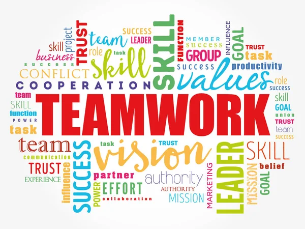 Teamwork woordwolk collage — Stockvector