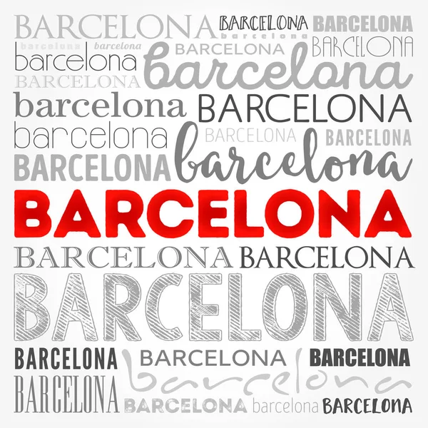 Barcelona papel de parede nuvem palavra —  Vetores de Stock