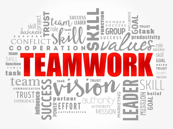 Teamwork woordwolk collage — Stockvector