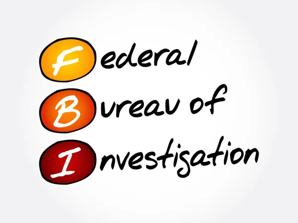 FBI-Federal Bureau of Investigation förkortning — Stock vektor