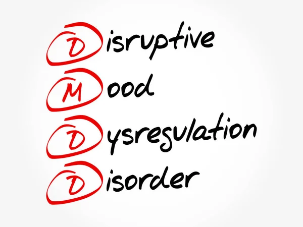 DMDD - akronim, latar belakang konsep kesehatan - Stok Vektor