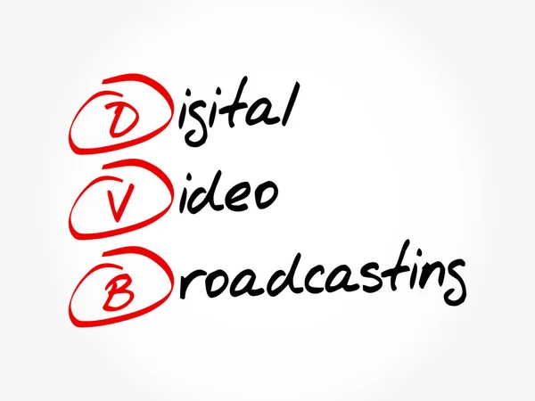 DVB - Acrónimo de difusión digital de vídeo — Vector de stock