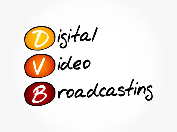 DVB - Acrónimo de difusión digital de vídeo — Vector de stock