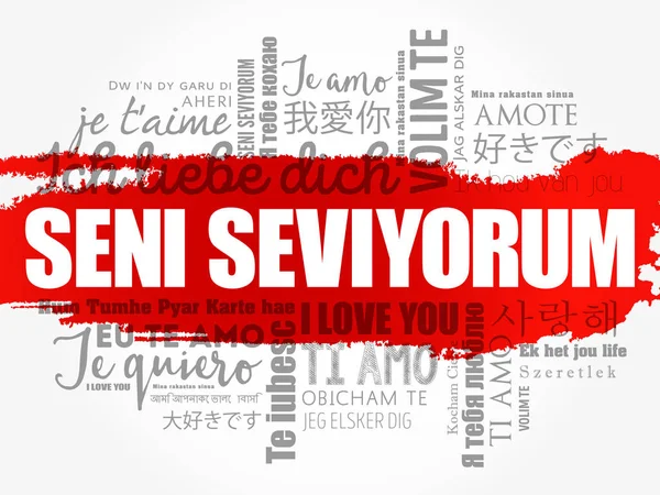 Seni seviyorum (Jeg elsker dig på tyrkisk ) – Stock-vektor