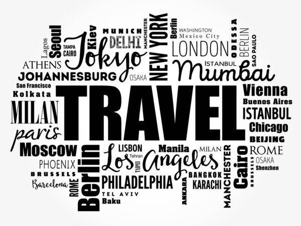 TRAVEL word cloud concept
