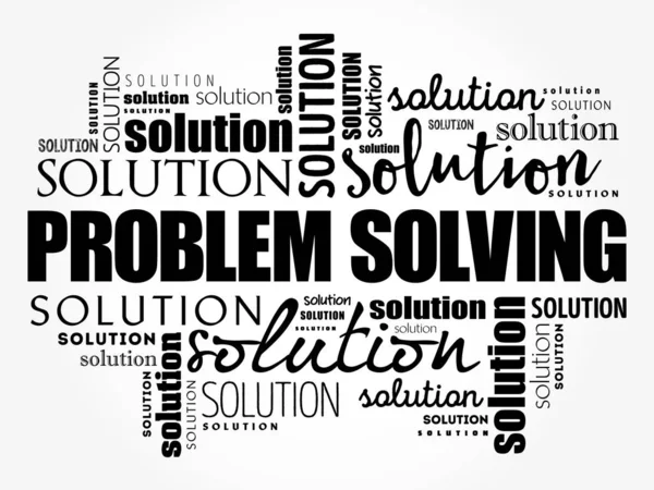 Problem solving aid word cloud collage — Stock Vector