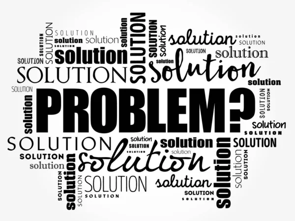 Problème et solution word cloud — Image vectorielle