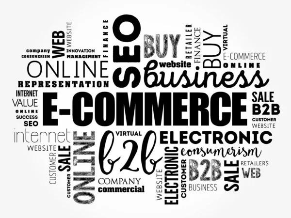E-Commerce Word Cloud Collage — Stockvektor