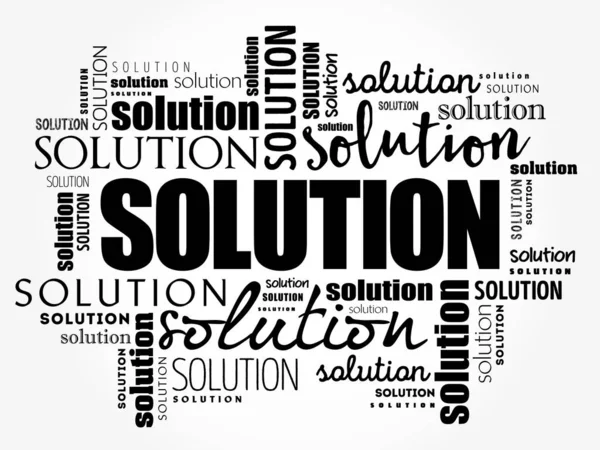 SOLUTION word cloud collage — Stock Vector