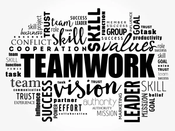 Teamwork woordwolk collage — Stockvector