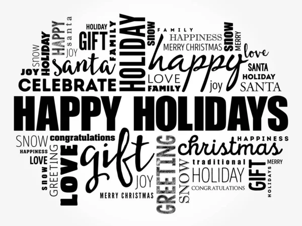 Happy holidays word cloud collage — Stock vektor